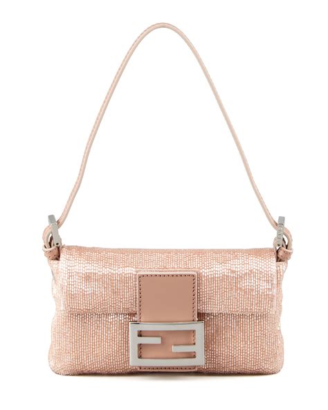 fendi pink beaded baguette